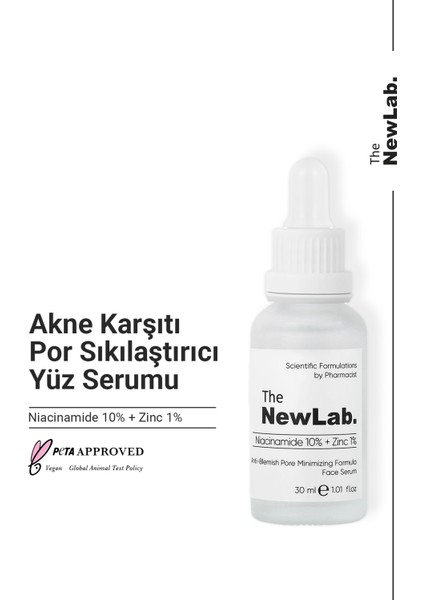 Niacinamide 10% + Zinc 1% - Akne Karşıtı Por Sıkılaştırıcı Yüz Serumu 30 ml