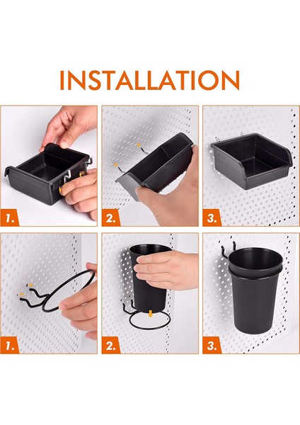 Pegboard Kutuları Kancalar ve Döngüler ile Peg Tahta Bardakları 12 Paket Çiftlik Organizatör Aksesuar Araçlar Depolama Düzenleme Sistem Kiti (Yurt Dışından) modelleri