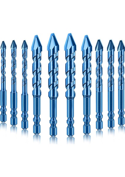 10PCS Crooked Head Eksantrik Matkap Cam Betona Odaklanmış 10 Parçalı Çok Amaçlı Matkap Seti Seramik Tuğla (Yurt Dışından) fiyatları