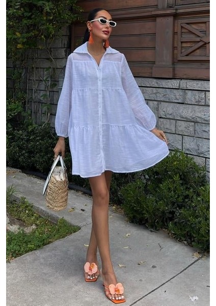 Gömlek Yaka Pileli Elbise 2898 fiyatları