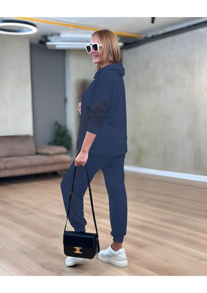 Kadın Uzun Kollu Kapşonlu Viskon Iki Iplik Bluz ve Pantolon Ikili Takım fiyatları