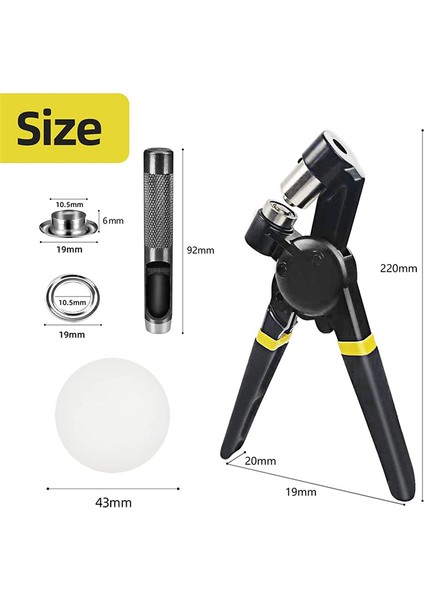 Grommet Alet Kiti Pres Pensesi 3/8 Inç (10MM) Delin Yumruk Manuel Kitleri Silver Grometsli Küçük Delik Makinesi (Yurt Dışından) fırsatları