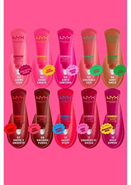 NYX Smushy Yumuşacık Mat Dudak Balmı Kadifemsi Bitiş 10 Sassy Stuff 8 ml Özel Karpuz Aroması