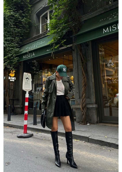 Trench Kısa Şanel Boy - Haki