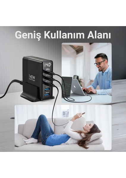 240W Gan Pd 3.1 Masaüstü Hızlı Şarj Cihazı 4 Type-C + 2 Usb-A iPhone & MacBook & Laptop Uyumlu Şarj Aleti modelleri