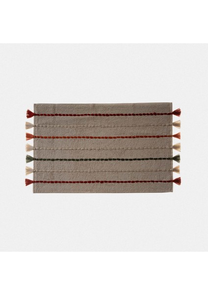 Katari Banyo Paspası Organik Pamuk El Nakışlı Bej 50X80 cm fırsatları