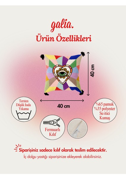 Özel Tasarım Piramit Göz Figürlü Punch Kırlent Kılıfı