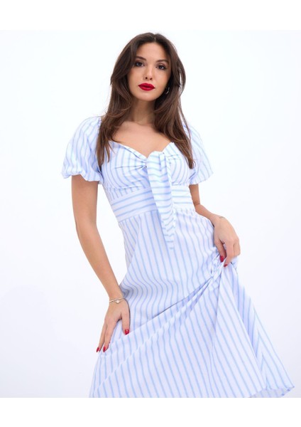 5948 Elbise-Los Angeles Çizgili