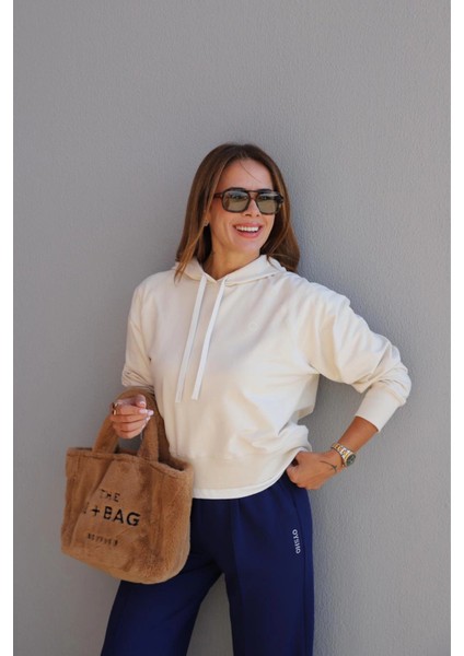 Ekru Kapüşonlu Sweat fırsatları