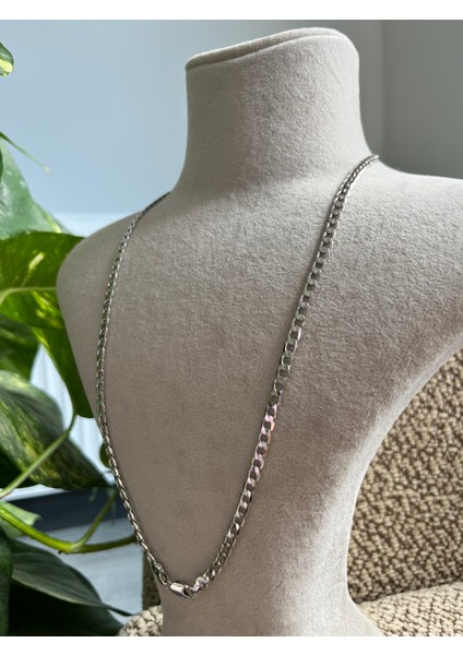 Xuping Gümüş Renk Unisex Zincir Kolye – Kalın ve Şık Cuba Model fırsatları