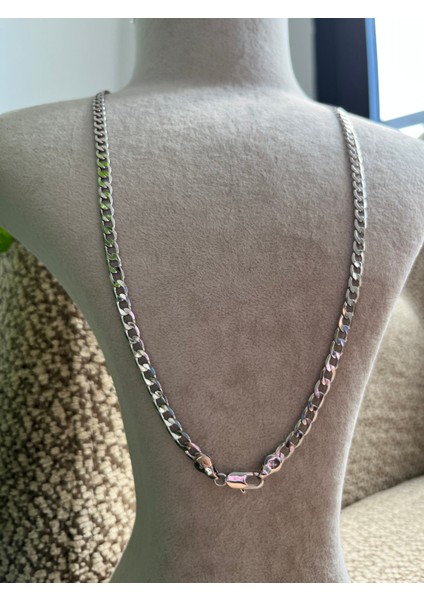 Xuping Gümüş Renk Unisex Zincir Kolye – Kalın ve Şık Cuba Model indirimleri