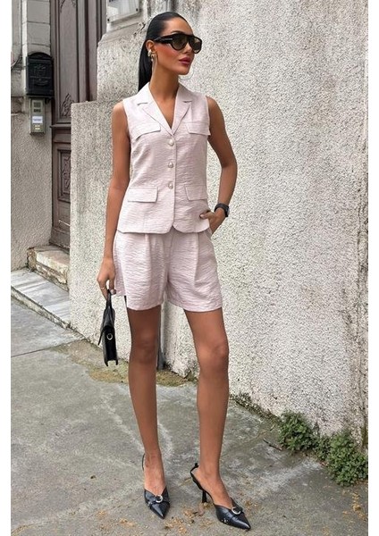 Aesco Yelek Şort Viscon Takım 10156-17