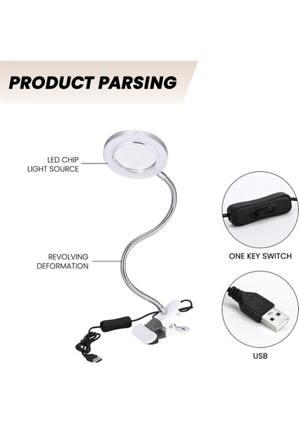 Masa Masası Üstü 8x Büyüteç Cam Güzellik Tırnak Salonu Dövme Büyüteç Lambası Işık (Yurt Dışından) modelleri