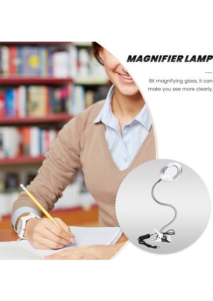 Masa Masası Üstü 8x Büyüteç Cam Güzellik Tırnak Salonu Dövme Büyüteç Lambası Işık (Yurt Dışından) fırsatları