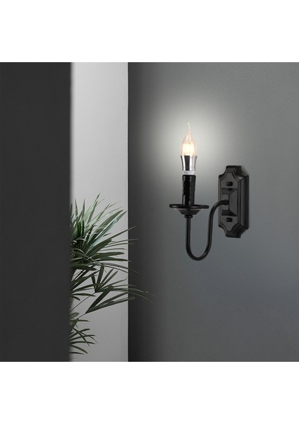 3W Vintage Candlestick Duvar Sconce E14 Temel Metal Duvar Işığı Fikstür Yatak Odası Oturma Odası Koridor Bronz (Yurt Dışından) fiyatları