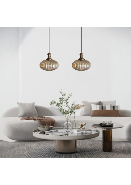 Elegant Cam Bal Rengi Ikili Avize Eskitme Tokmak Başlık Sarkıt Lamba Restoran Salon Aydınlatma fırsatları