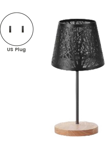 Masa Lambası, Namlu Metal Abajur ve Ağaç Desenli Taban, Masa Üstü Kolye Lambası Duvar Lambası Için Uygun Siyah Abd Fişi (Yurt Dışından) fırsatları
