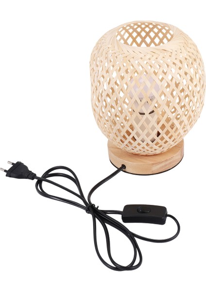 Bambu Rattan Masa Lambası Japon Tarzı Başucu Lambası Masa Lambası Yatak Odası Diy Dekorasyon Eu Fiş (Yurt Dışından) fiyatları