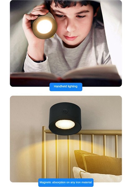 USB Şarj Masası Lambası Okuma Lambası Başucu Lambası Ortam Lambası Manyetik Taşınabilir Göz Koruma Lambası - Beyaz (Yurt Dışından)