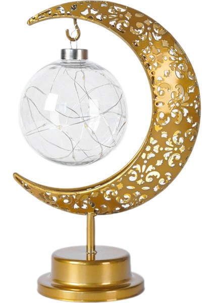 Demir Ay Yuvarlak Top Müslüman Tarzı Modelleme Lambası Dekoratif Yatak Odası Tatil Masası Atmosfer Lambası (Yurt Dışından)