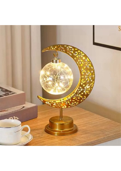 Demir Ay Yuvarlak Top Müslüman Tarzı Modelleme Lambası Dekoratif Yatak Odası Tatil Masası Atmosfer Lambası (Yurt Dışından) modelleri