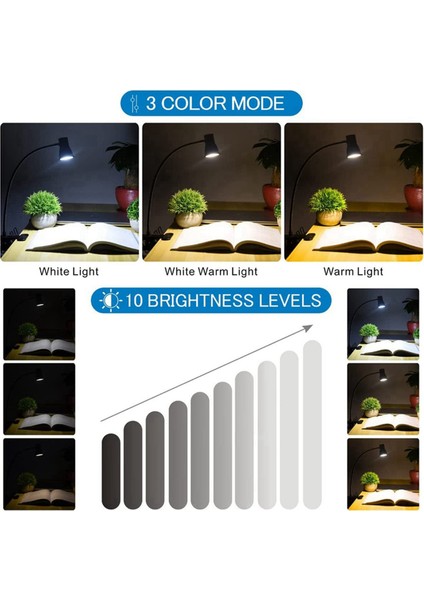 Hoparlör Tarzı Klipsli Kitap Işık LED Göz Koruması Okuma Işık USB Şarj Edilebilir Gece Işığı 3 Renk Sıcaklığı (Yurt Dışından) fırsatları