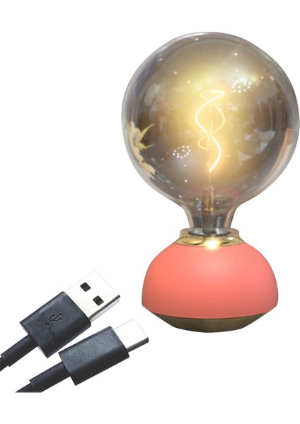 Cam LED Masa Lambası Dökülebilir Masa Lambası Ampul Şekilli Masa Lambası Kapalı Dekor Yatak Odası Masa Lambası Açık Kırmızı (Yurt Dışından)