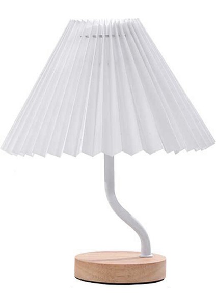 Üç Renkli Karartma Nordic Tabloamp USB Vintage Pilili Kumaş Masa Lambaları Ahşap Taban Taban Lambası Braket Oluğu ile (Yurt Dışından)