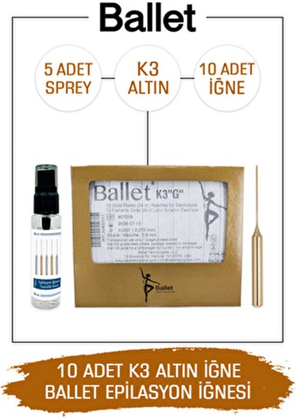 K3 Altın Epilasyon İğnesi 10 Adet Hassas Ciltler İçin Alerjiye Karşı Koruma modelleri