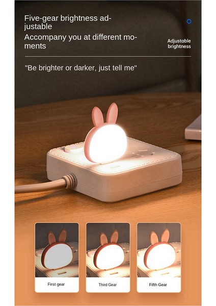 2pcs USB Okuma Lambası, Mini Tavşan Gece Işığı, Akıllı Ses 3 Renkli Masa Lambası Yatak Odası Çocuk Odası Pembe + Beyaz (Yurt Dışından) fırsatları