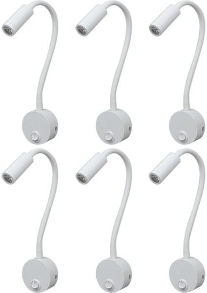 6pcs 3W Kitaplık Işıkları Minimalist Masa Lambası Gooseeck Yatak Odası Yurt LED Iş Lambası Için Duvara Monte Işık Okuma (Yurt Dışından)