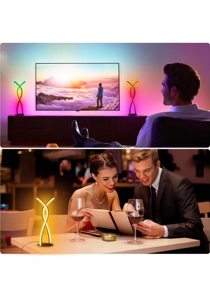 LED Masa Lambası Rgbic+W Renk Değiştirilebilir Uzak Müzik Senkronizasyonu Akıllı Bluetooth Uygulama Kontrol Yatak Odası Gece Işığı (Yurt Dışından) modelleri