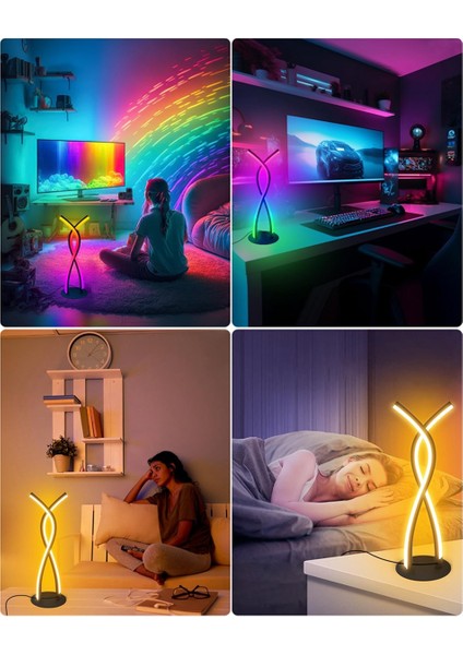 LED Masa Lambası Rgbic+W Renk Değiştirilebilir Uzak Müzik Senkronizasyonu Akıllı Bluetooth Uygulama Kontrol Yatak Odası Gece Işığı (Yurt Dışından) fırsatları