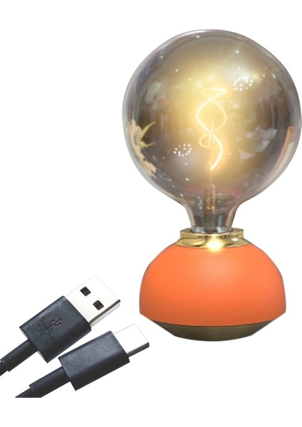 Cam LED Masa Lambası Döküm Verilebilir Masa Lambası Ampul Şekilli Masa Lambası Kapalı Dekor Yatak Odası Masa Lambası Turuncu (Yurt Dışından)