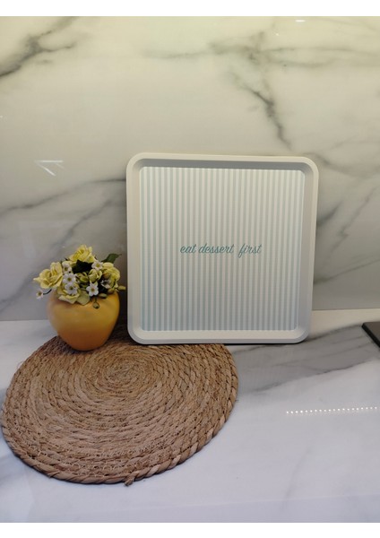 Mdk Mint Yeşili Vagony Kare Tepsi