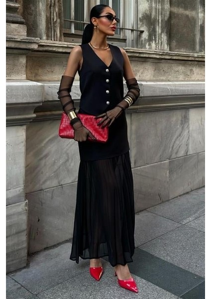 Aesco Yelek ve Pilise Etekli Premium Takım 10096