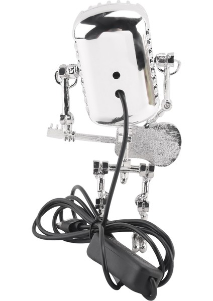 Retro tarzı vintage mikrofon robot masa lambası, vintage mikrofon robot dokunmatik dimmer lamba masa lambası siyah (Yurt Dışından) fırsatları