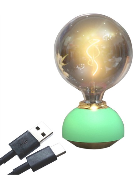 Cam LED Masa Lambası Dökülebilir Masa Lambası Ampul Şekilli Masa Lambası Kapalı Dekor Yatak Odası Masa Lambası Açık Yeşil (Yurt Dışından)