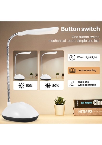 Işık LED Masa Lambası 360 Dereceli Göz Koruma Çocukları Öğrenci Okuma Ev Için Işık LED Masa Lambası, Beyaz (Yurt Dışından) indirimleri