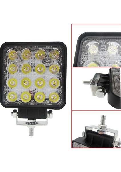 48W 6000K LED Spot Işın Kare Iş Işıkları Lamba Traktör Suv Kamyonu 4WD 12V 24V (Yurt Dışından) fiyatları