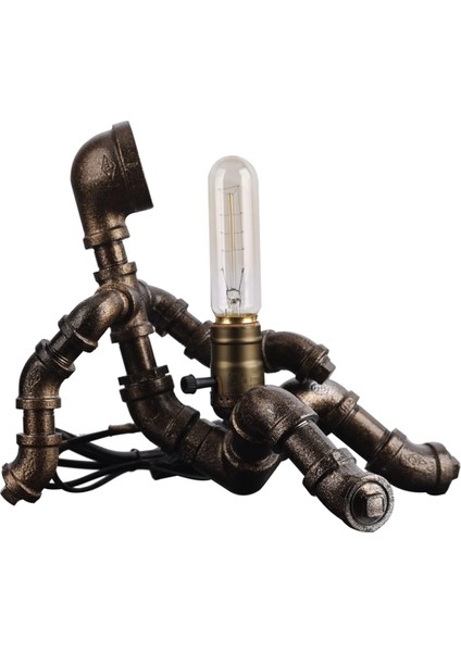 Steampunk Masa Lambası, Robot Tasarımı Endüstriyel Su Borusu Lambası, Retro Dekorasyon, Kişiselleştirilmiş Abd Fişi (Yurt Dışından) fırsatları