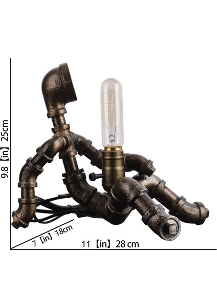 Steampunk Masa Lambası, Robot Tasarımı Endüstriyel Su Borusu Lambası, Retro Dekorasyon, Kişiselleştirilmiş Abd Fişi (Yurt Dışından) indirimleri