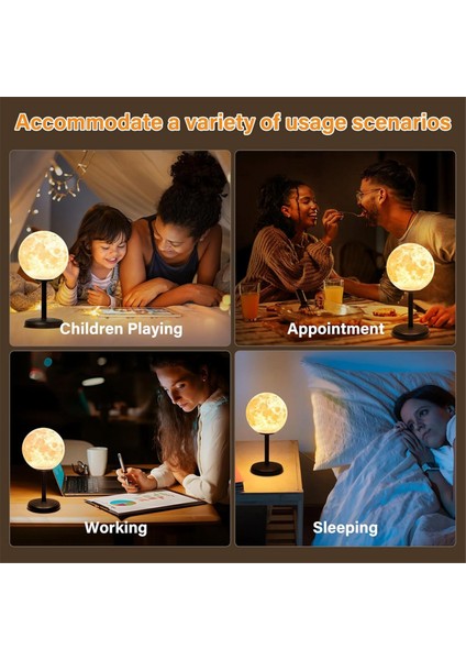 3D Ay Lambası Yatak Odası Için Başucu Masa Lambası - Dimmabable Başucu Lambaları Küçük Lambalar Yatak Odası, Ev, Yurt Için LED Işık (Yurt Dışından) fırsatları