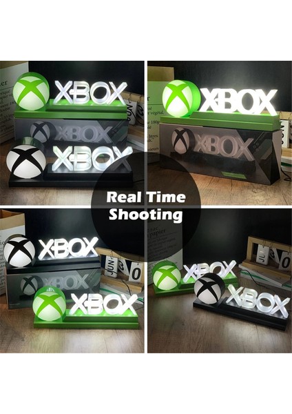 X-Box Işaretli Ses Kontrolü Dekoratif LED Masaüstü Masa Lambası Müzik Atmosferleri Gece Işığı, Yeşil Için Oyun Simgesi Işık Lambası (Yurt Dışından) fırsatları