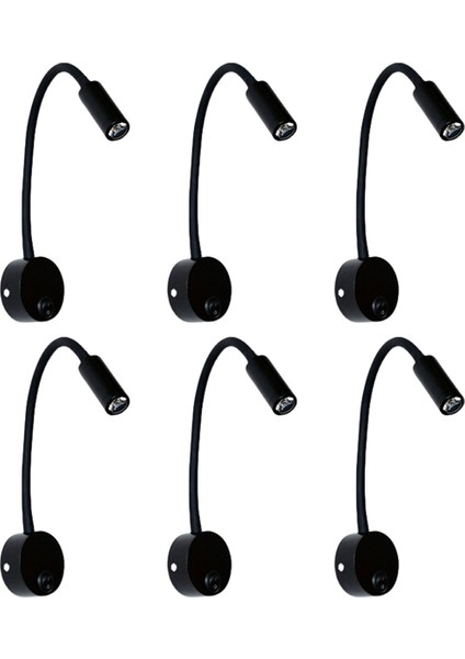 6pcs Başucu Çalışma Çalışması Okuma Lambası Duvar Lambası Aplikleri 3W LED Kitap Lambası Duvar Gece Lambası Yatak Odası Yurt Için LED (Yurt Dışından)