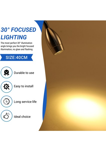 Dimmable Okuma Lambası, Yatak Odası Başucu Için Kablolu Fişli Yatak Lambaları, Esnek Goopeneck Kitap Lambası, Duvara Monte Okuma Işık, 200LM / 3000K Kiriş Açısı: 30 ° Abd Fiş (Yurt Dışından) indirimleri