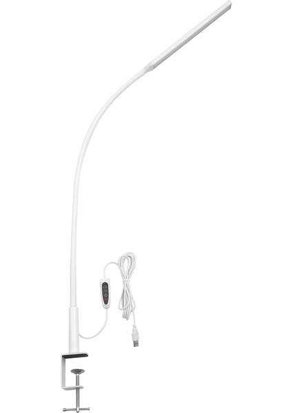 LED Masa Lambası, Kelepçeli Salıncak Kol Masa Lambası, Esnek Goopeneck Görev Lambası, Göz Aracı Mimar Masası Açık Beyaz (Yurt Dışından)