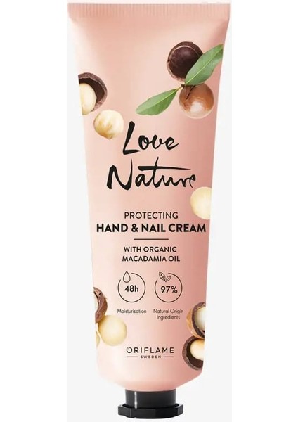 Love Nature Organik Makademya Yağı Içeren Koruyucu El ve Tırnak Kremi 75 ml 41335
