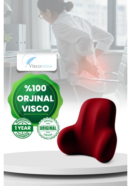 Bel Minderi,sırt Minderi,ortopedik Bel ve Sırt Minderi % 100 Visco Minder 5d Tasarım
