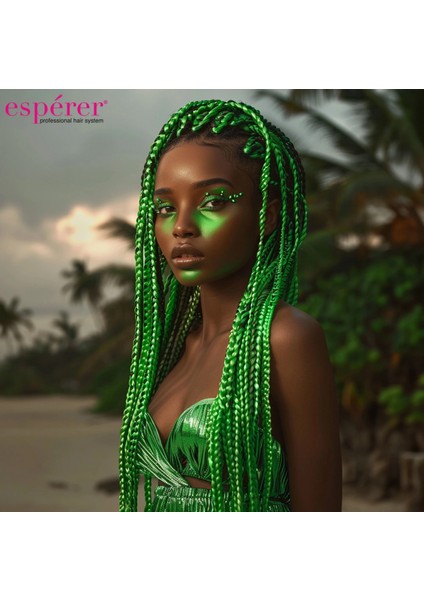 Sentetik Örgülük Saç Esperer 100 Gr. - Yeşil